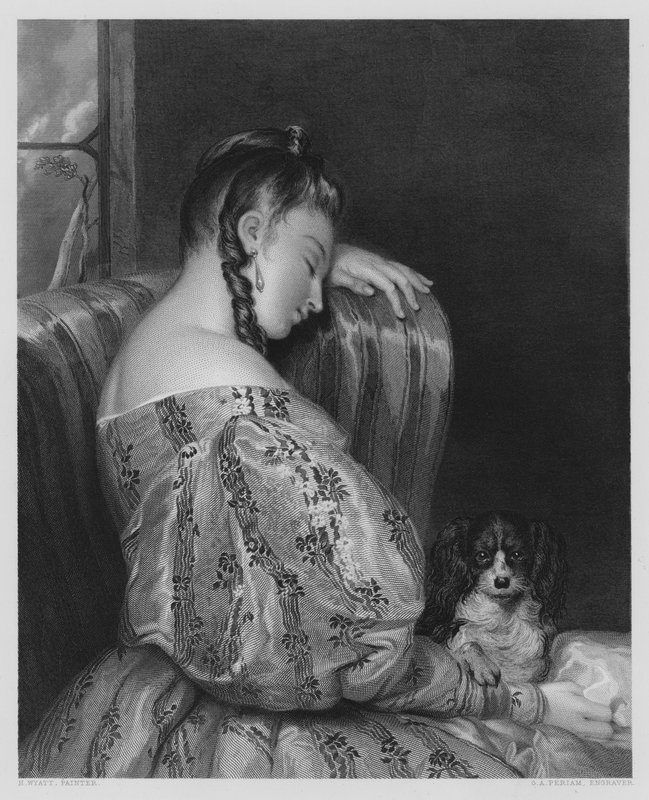 Die schöne Schläferin, nach dem Bild in der Vernon-Galerie (Gravur) von Henry (after) Wyatt