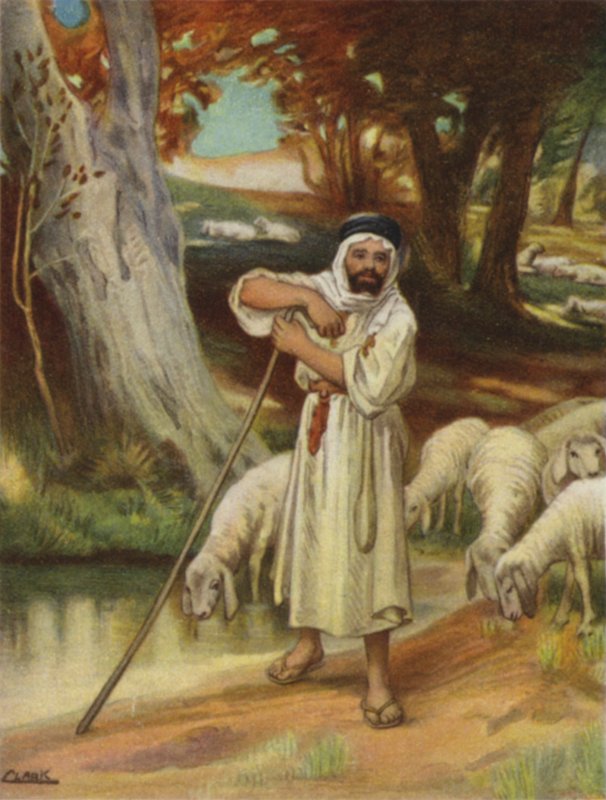 Ein Hirte und seine Herde in Banias von Henry Andrew Harper