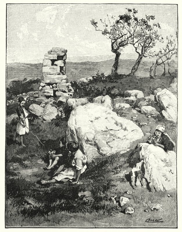 Ein antikes Wahrzeichen im Libanon (Lithografie) von Henry Andrew Harper