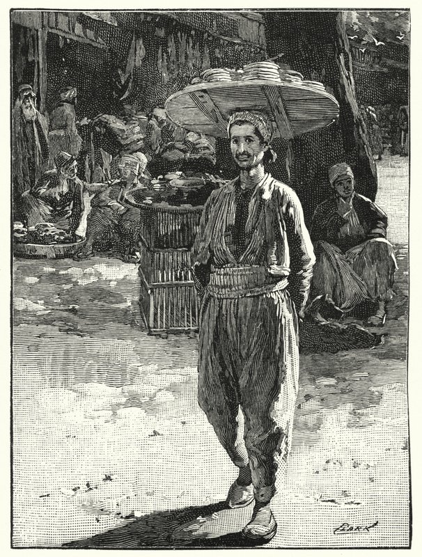Östlicher Bäcker mit Korb auf dem Kopf von Henry Andrew Harper
