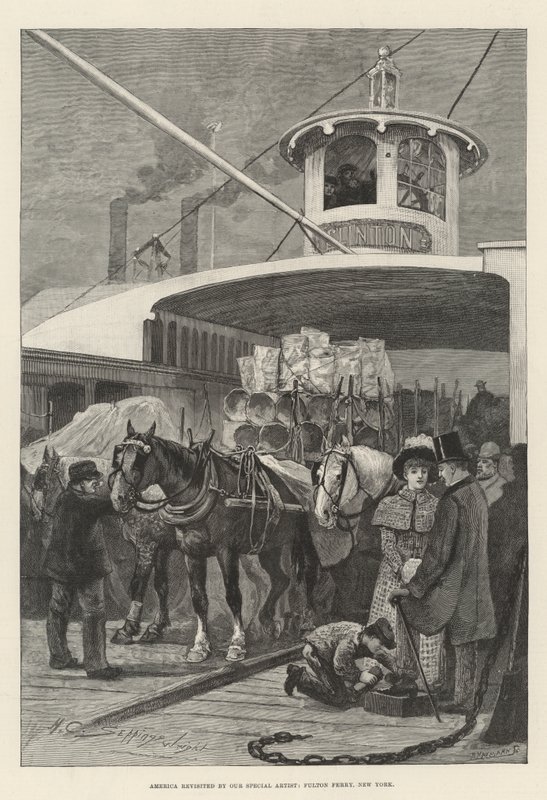 Amerika wieder besucht von unserem Sonderkünstler, Fulton Ferry, New York von Henry Charles Seppings Wright