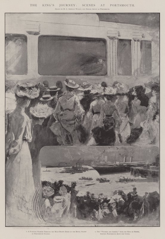 Die Reise des Königs, Szenen in Portsmouth von Henry Charles Seppings Wright