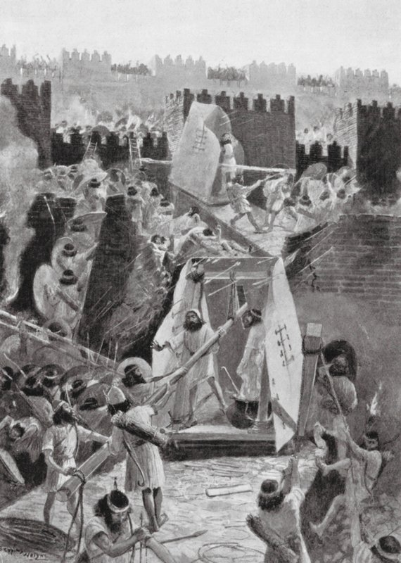 Die Perser stürmen die Zitadelle von Babylon (Lithografie) von Henry Charles Seppings Wright
