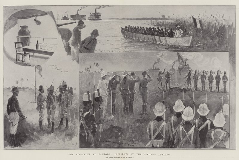 Die Situation in Fashoda, Vorfälle bei der Landung des Sirdars von Henry Charles Seppings Wright