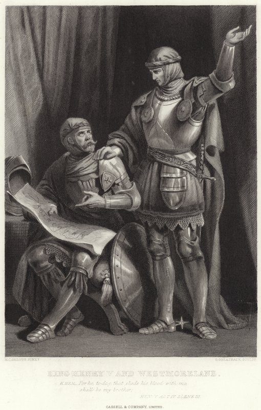 König Heinrich V. und Westmoreland, Hen V, Akt IV, Szene III von Henry Courtney Selous