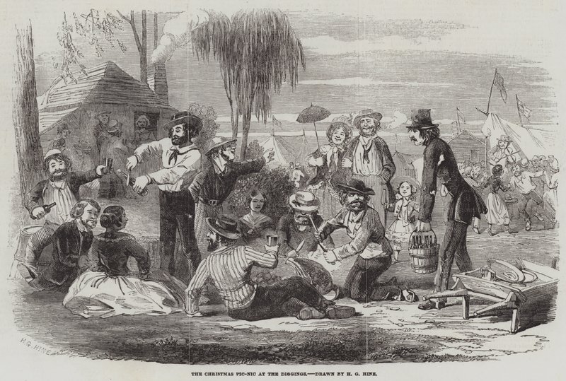 Das Weihnachts-Picknick bei den Grabungen von Henry George Hine