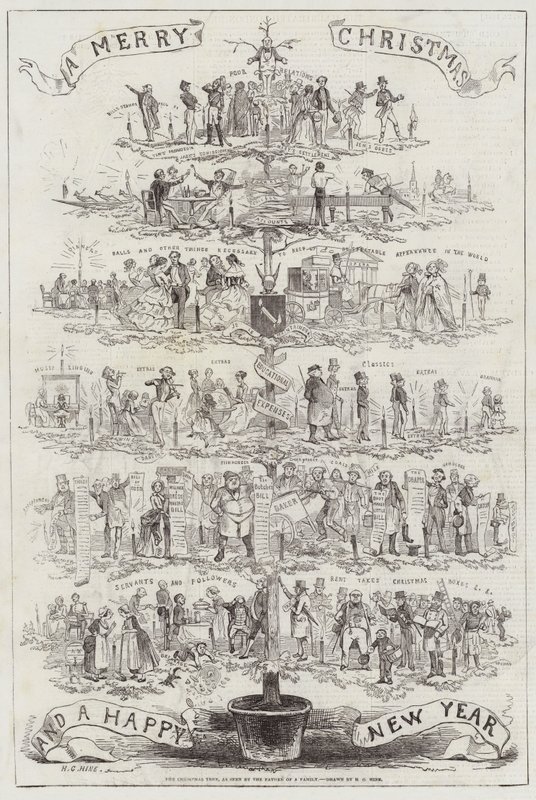 Der Weihnachtsbaum, gesehen vom Vater einer Familie von Henry George Hine