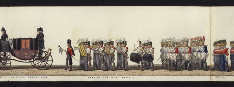 Teil der Panoramadarstellung des gesamten Trauerzugs von Arthur, Herzog von Wellington von Henry Jr and Sala Alken