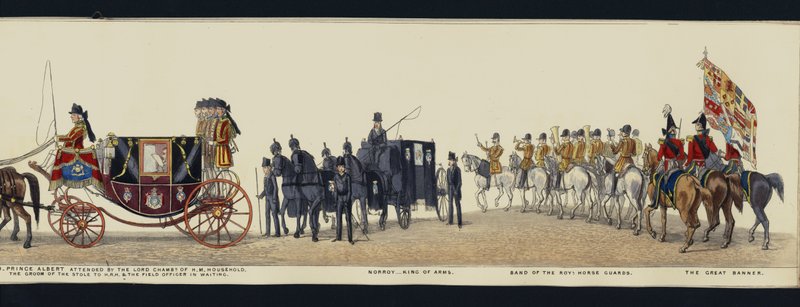 Teil der Panoramadarstellung des gesamten Trauerzugs von Arthur, Herzog von Wellington von Henry Jr and Sala Alken
