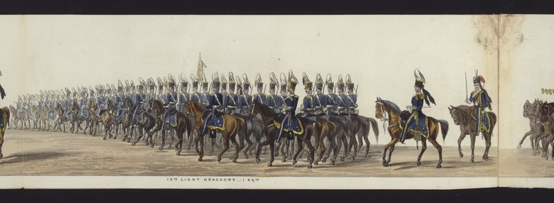 Teil der Panoramansicht des gesamten Trauerzugs von Arthur, Herzog von Wellington von Henry Jr and Sala Alken