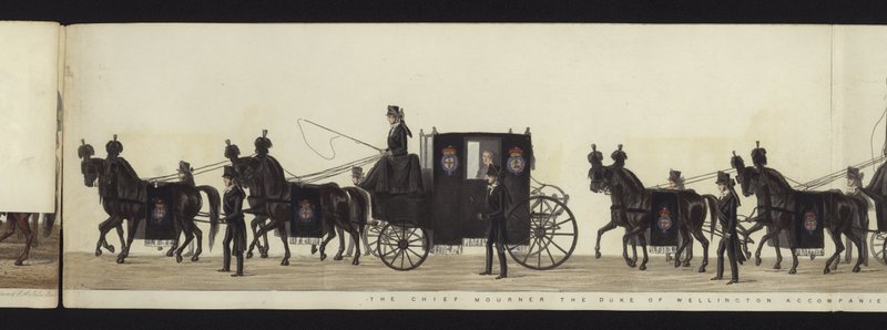 Teil der Panoramadarstellung des gesamten Trauerzuges von Arthur, Herzog von Wellington von Henry Jr and Sala George Augustus Alken