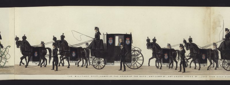 Teil der Panoramansicht des gesamten Trauerzugs von Arthur, Herzog von Wellington von Henry Jr and Sala George Augustus Alken