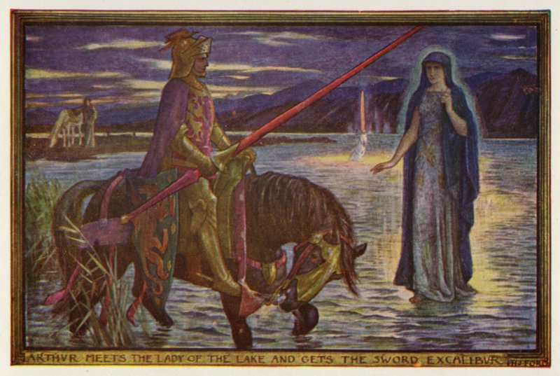 Arthur trifft die Dame vom See und erhält das Schwert Excalibur von Henry Justice Ford