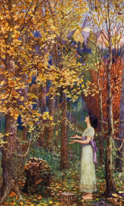 Aurore befreit die gefangenen Vögel am Altar von Corambe von Henry Justice Ford