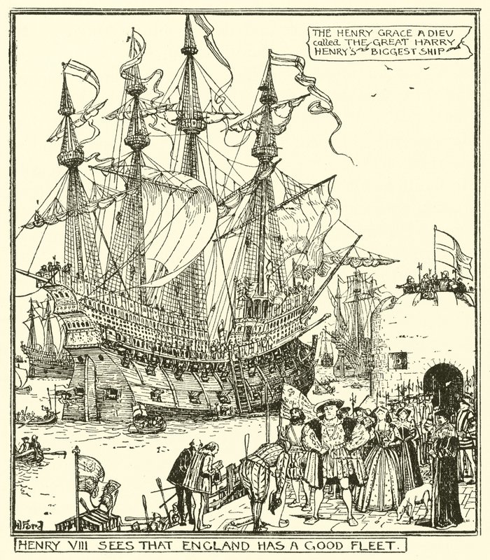 Heinrich VIII. sorgt dafür, dass England eine gute Flotte hat von Henry Justice Ford