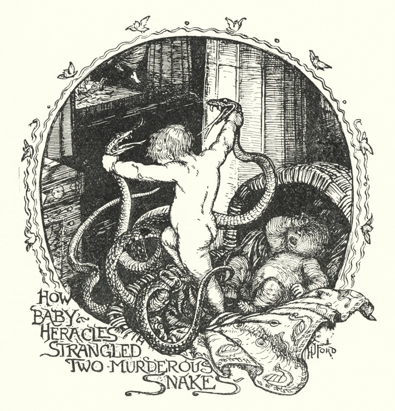 Wie Baby Herakles zwei mörderische Schlangen erwürgte von Henry Justice Ford