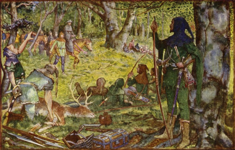 Wie der König, verkleidet als Abt, Robin unter dem grünen Baum besuchte von Henry Justice Ford