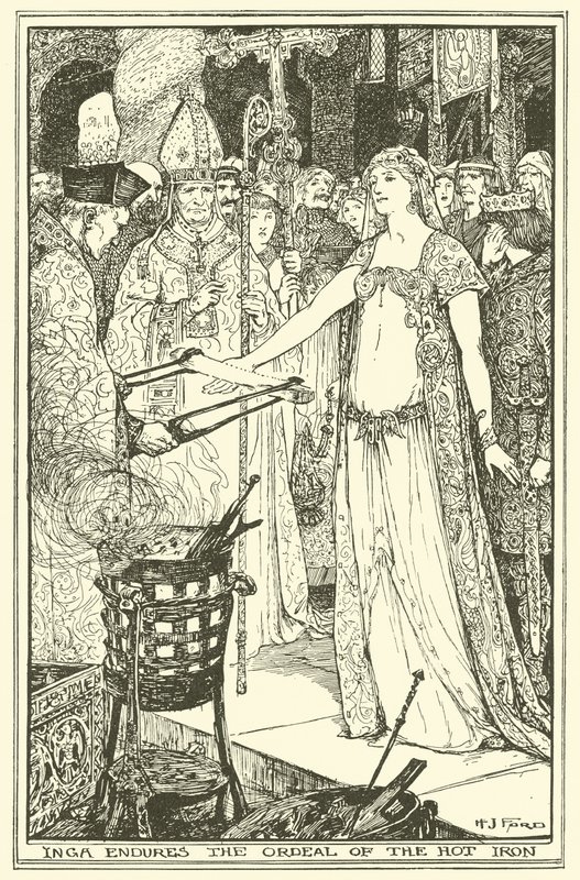 Inga erträgt die Prüfung des heißen Eisens von Henry Justice Ford