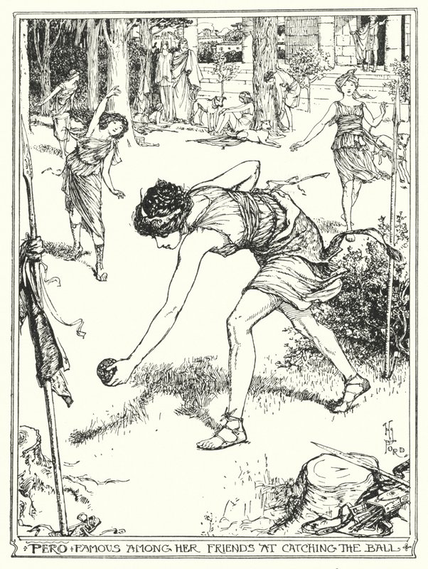 Pero, berühmt unter ihren Freunden für das Fangen des Balls von Henry Justice Ford