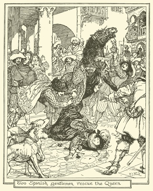 Zwei spanische Herren retten die Königin von Henry Justice Ford