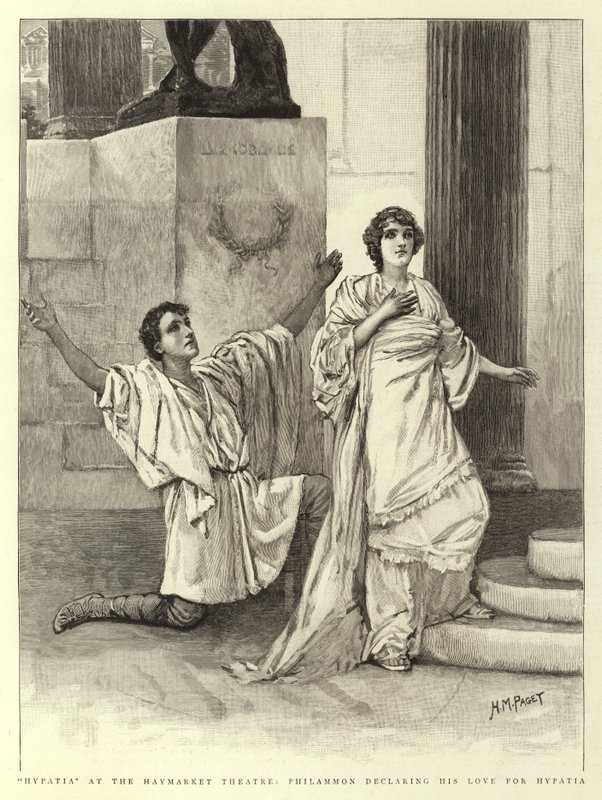 Hypatia im Haymarket Theatre, Philammon erklärt seine Liebe zu Hypatia von Henry Marriott Paget