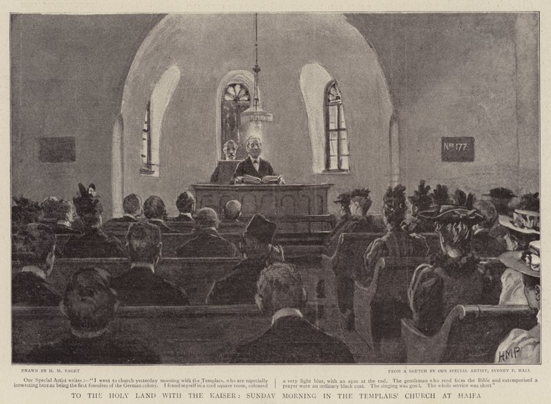 Ins Heilige Land mit dem Kaiser, Sonntagmorgen in der Templerkirche in Haifa von Henry Marriott Paget