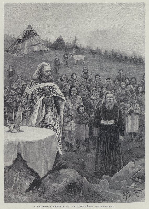 Ein Gottesdienst in einem Orozhanni-Lager von Henry Sandham