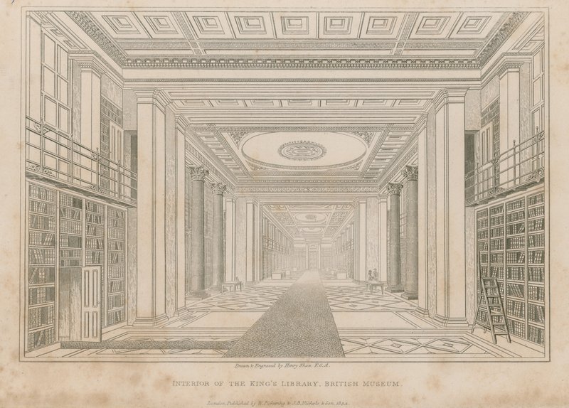 Innenansicht der Königlichen Bibliothek, British Museum von Henry Shaw
