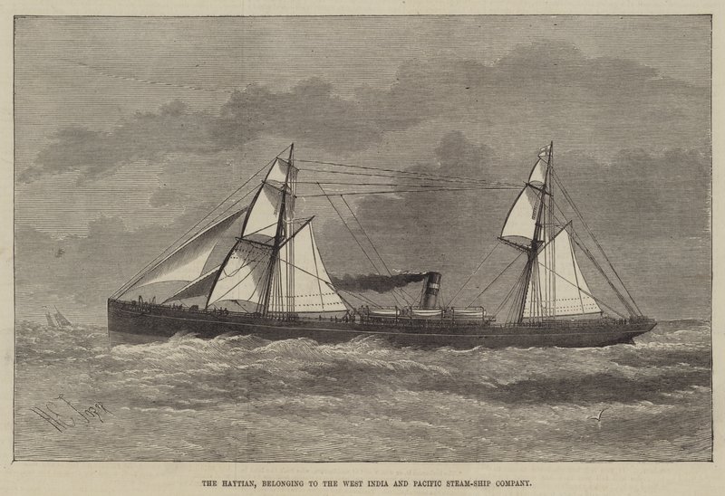 Die Haytian, gehörend zur West India and Pacific Steam-Ship Company von Henry Spernon Tozer