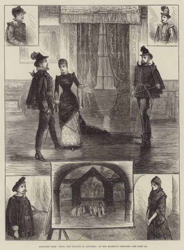 Skizzen von Moro, dem Maler von Antwerpen, im Theater Ihrer Majestät von Henry Stephen Ludlow