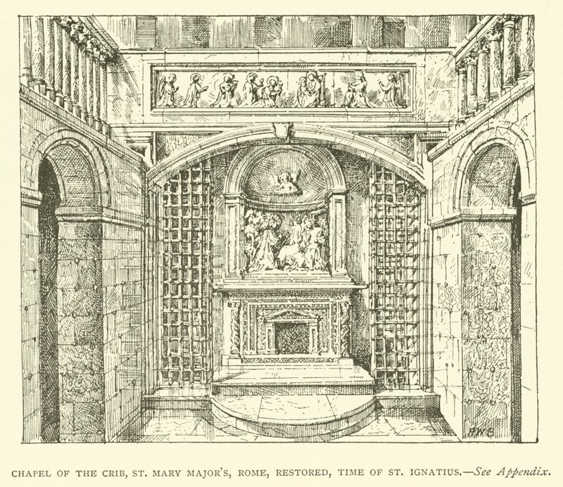 Kapelle der Krippe, St. Maria Maggiore, Rom, restauriert, zur Zeit des Heiligen Ignatius (Gravur) von Henry William Brewer