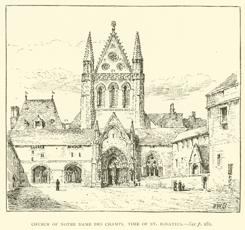 Kirche Notre Dame des Champs, zur Zeit des Heiligen Ignatius (Gravur) von Henry William Brewer