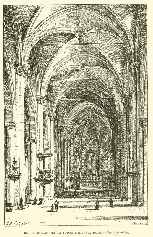 Kirche Sta Maria Sopra Minerva, Rom (Gravur) von Henry William Brewer