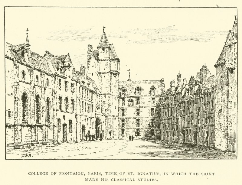 College von Montaigu, Paris, zur Zeit des St. Ignatius, in dem der Heilige seine klassischen Studien machte von Henry William Brewer