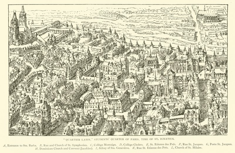 "Quartier Latin," Studentenviertel von Paris, zur Zeit des St. Ignatius von Henry William Brewer