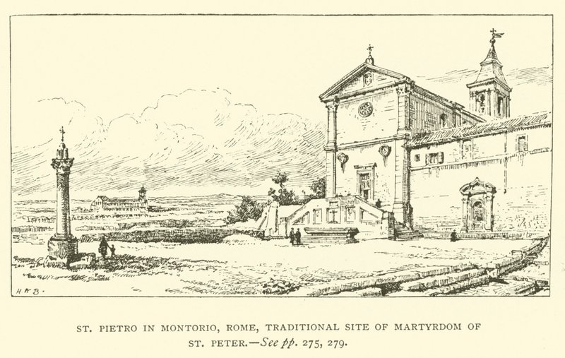 St. Pietro in Montorio, Rom, traditioneller Ort des Martyriums von St. Peter (Gravur) von Henry William Brewer
