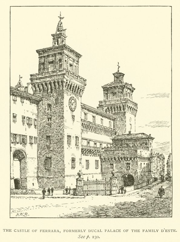 Das Schloss von Ferrara, ehemals Herzogspalast der Familie D