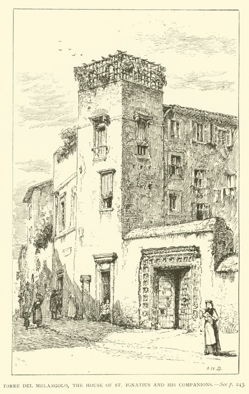 Torre del Melangolo, das Haus von St. Ignatius und seinen Gefährten (Gravur) von Henry William Brewer