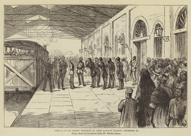 Ankunft von Sir Garnet Wolseley am Bahnhof von Kairo, 15. September von Herbert Johnson