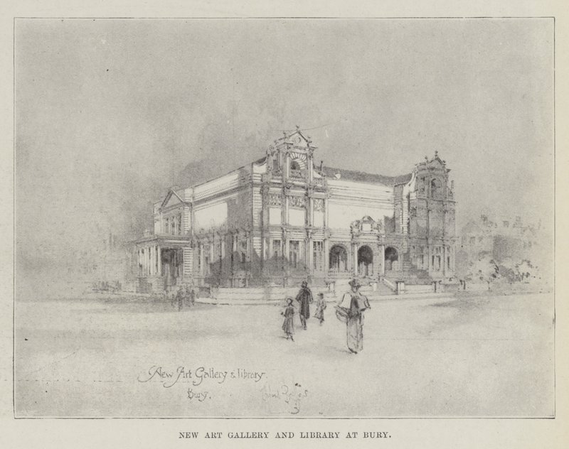 Neue Kunstgalerie und Bibliothek in Bury von Herbert Railton