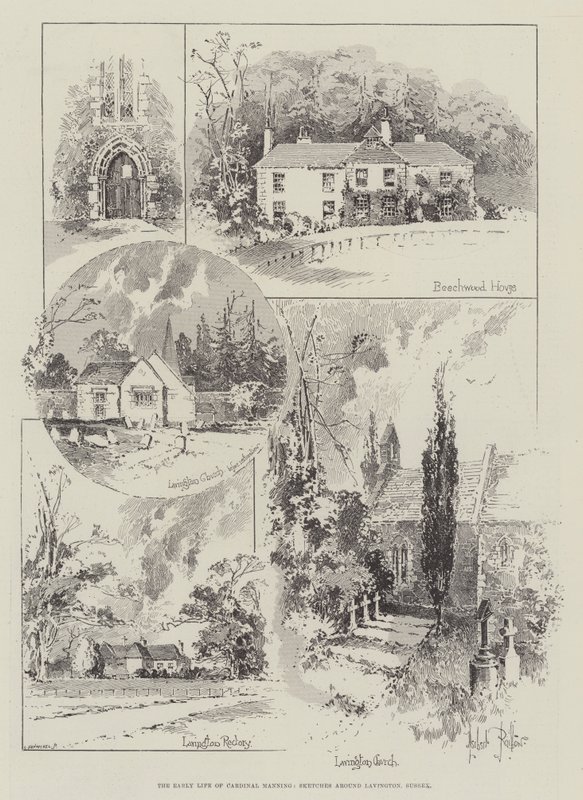 Das frühe Leben von Kardinal Manning, Skizzen rund um Lavington, Sussex von Herbert Railton