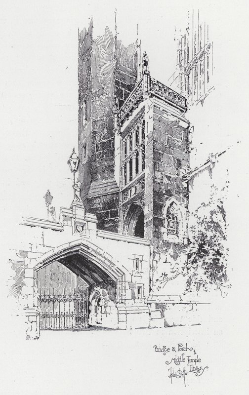 Brücke und Portal zur Middle Temple Bibliothek von Herbert (after) Railton
