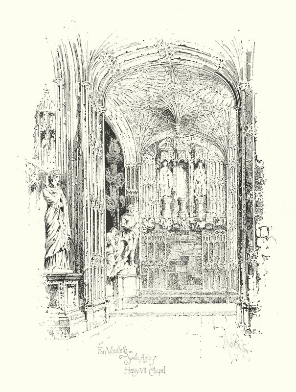 Fächergewölbe im Südschiff der Kapelle Heinrichs VII. von Herbert (after) Railton
