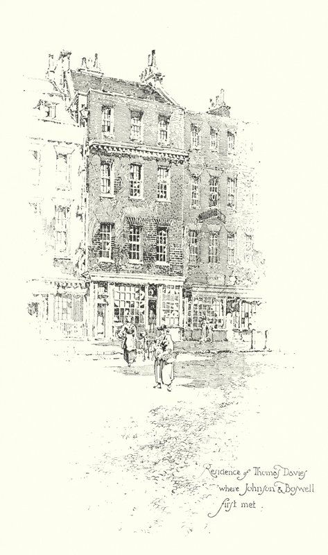 Residenz von Thomas Davies, London, wo Dr. Johnson und James Boswell sich zum ersten Mal trafen von Herbert (after) Railton