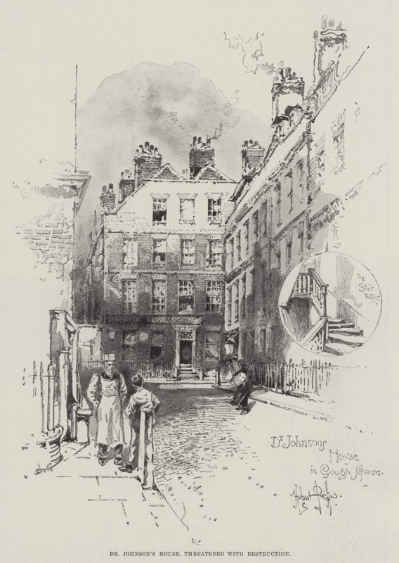 Das Haus von Dr. Johnson, von Zerstörung bedroht von Herbert Railton