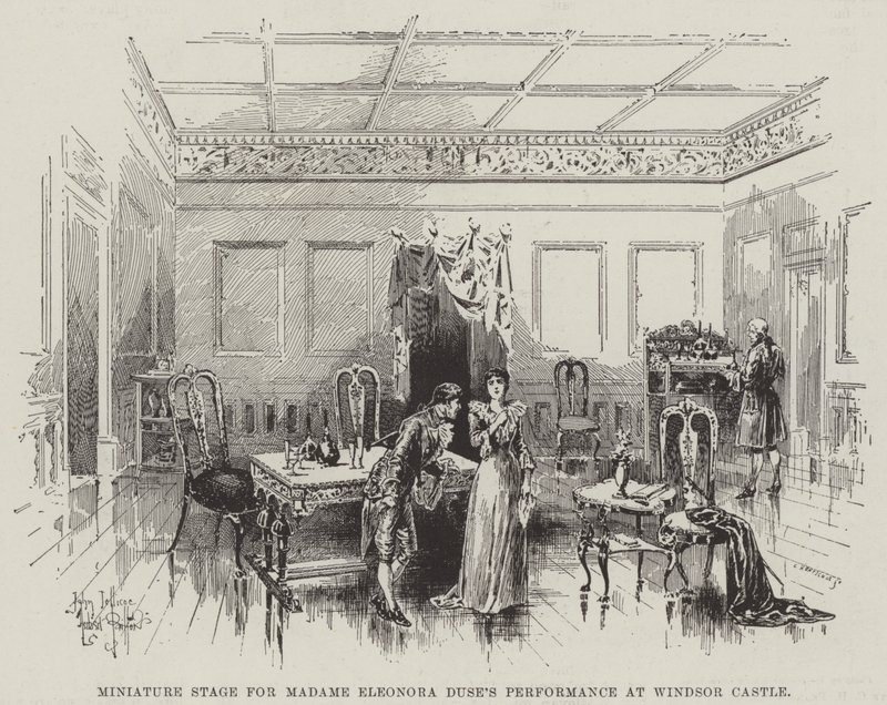 Miniaturbühne für Madame Eleonora Duses Aufführung im Windsor Castle von Herbert Railton
