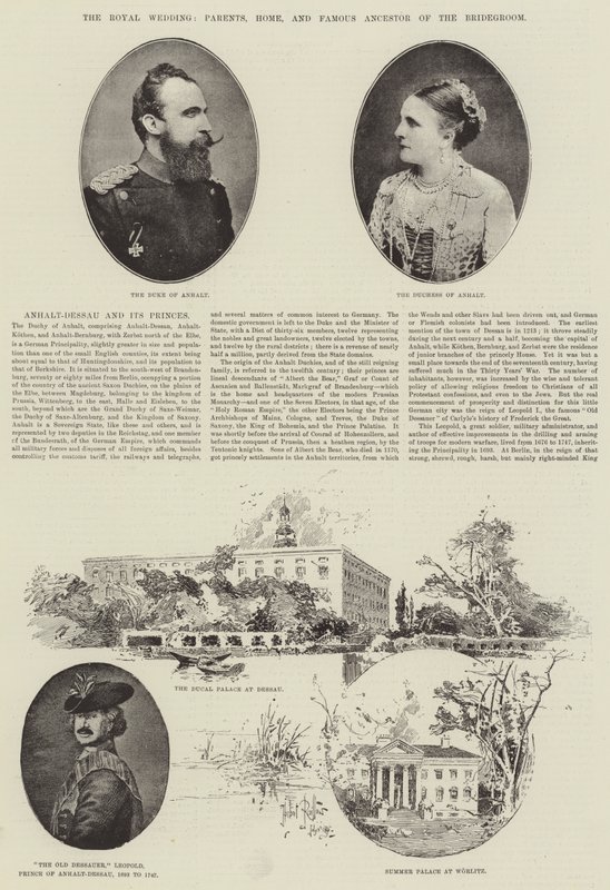 Die königliche Hochzeit, Eltern, Zuhause und berühmter Vorfahre des Bräutigams von Herbert Railton
