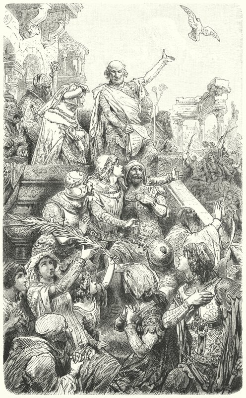 Cola di Rienzo gibt dem Volk von Rom eine neue Verfassung, 1347 von Hermann Vogel
