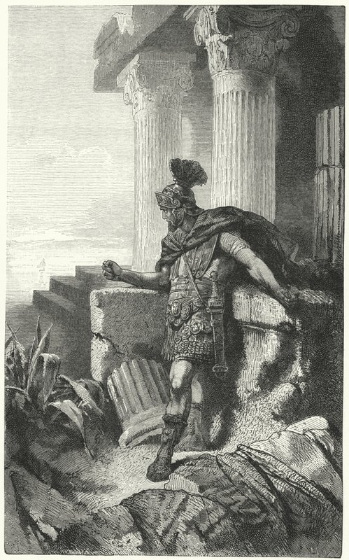 Gaius Marius im Exil unter den Ruinen von Karthago von Hermann Vogel