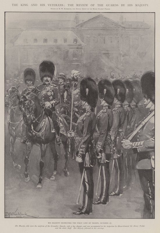 Der König und seine Veteranen, die Überprüfung der Wachen durch Seine Majestät von Hermanus Willem Koekkoek